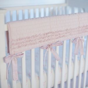 Hello Spud Pale Pink Ruffle Crib Guard